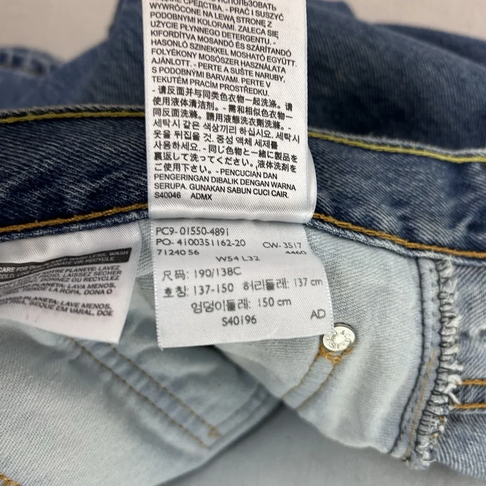 Levi's Men's Classic 505 Regular Fit Jean Straight Leg, Blue,‎ Size 54 x 32